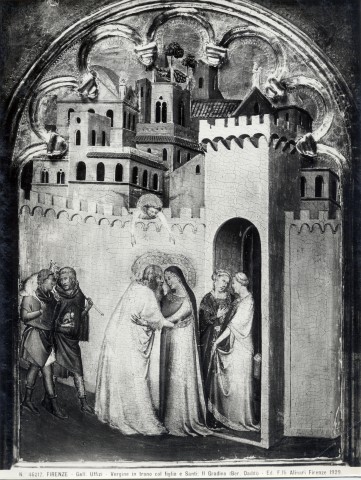 Alinari, Fratelli — Firenze - Gall. Uffizi - Vergine in trono col figlio e Santi: Il Gradino (Ber. Daddi) — particolare